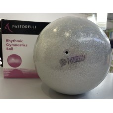 Мяч для художественной гимнастики Pastorelli 18 см Glitter NG серебряный 400-430 гр
