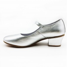 Туфли народные Вариант серебро обтяжной каблук