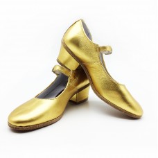 Туфли народные Вариант золото обтяжной каблук