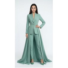 Концертный сценический женский костюм морская волна