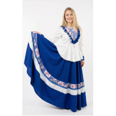 Народный синий костюм длинный