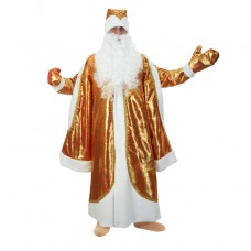 Карнавальный костюм Дед Мороз золото парча