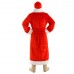 Карнавальный костюм Дед Мороз красный плюш с аппликацией