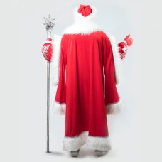 Карнавальный костюм Дед Мороз королевский серебро