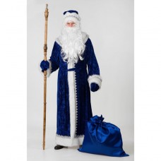 Карнавальный костюм Дед Мороз синий велюр
